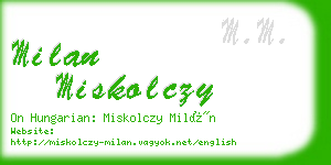 milan miskolczy business card